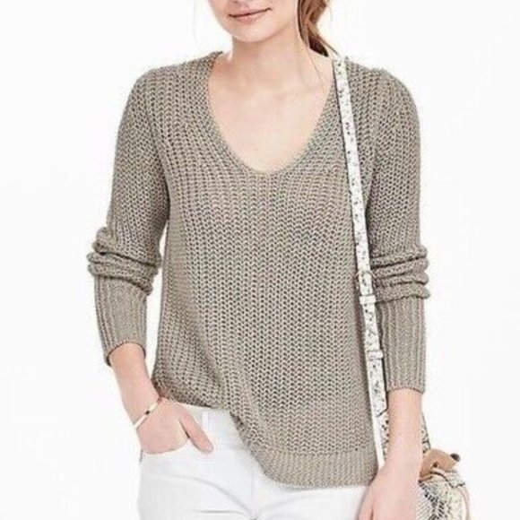 Banana Republic Sweaters - Banana Republic Chunky Linen Sweater Beige Sz S